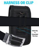 Black Canvas Case Pouch Belt Loop Clip for Sonim XP3 Plus 5G X320 Flip Phone