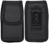 Black Canvas Case Pouch Belt Loop Clip for Sonim XP3 Plus 5G X320 Flip Phone