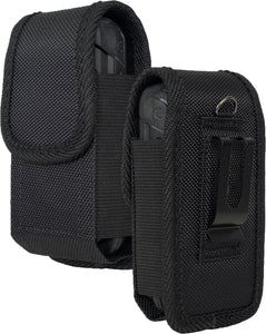 Black Canvas Case Pouch Belt Loop Clip for Sonim XP3 Plus 5G X320 Flip Phone