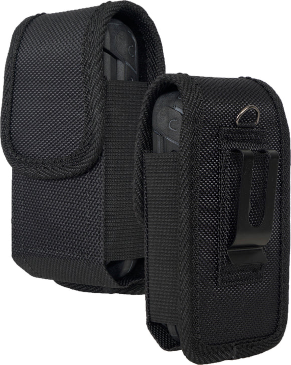 Black Canvas Case Pouch Belt Loop Clip for Sonim XP3 Plus 5G X320 Flip Phone