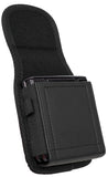 Black Leather Pouch Belt Clip Harness for Z Flip 7, RAZR Ultra 2025 (Fits Case)