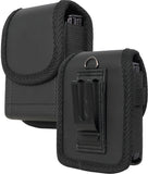 Black Leather Pouch Belt Clip Harness for Z Flip 7, RAZR Ultra 2025 (Fits Case)