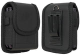 Black Leather Pouch Belt Clip Harness for Z Flip 7, RAZR Ultra 2025 (Fits Case)