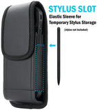 Black Vegan Leather Case Pouch Belt Clip for Galaxy Z Fold 7 6 5 4 RAZR Fold