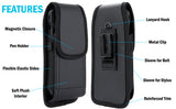 Black Vegan Leather Case Pouch Belt Clip for Galaxy Z Fold 7 6 5 4 RAZR Fold