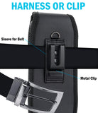 Black Vegan Leather Case Pouch Belt Clip for Galaxy Z Fold 7 6 5 4 RAZR Fold