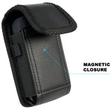 Black Leather Case Pouch Belt Clip for Kyocera DuraXV Extreme E4810 E4830 E4610