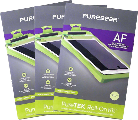 3x PureGear PureTek Roll-On Screen Protector Kit for Apple iPad Air, Air-2