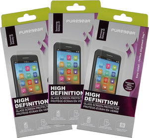 3x PureGear Tempered Glass Screen Protector + Tray for Samsung Galaxy J3 J3V SOL