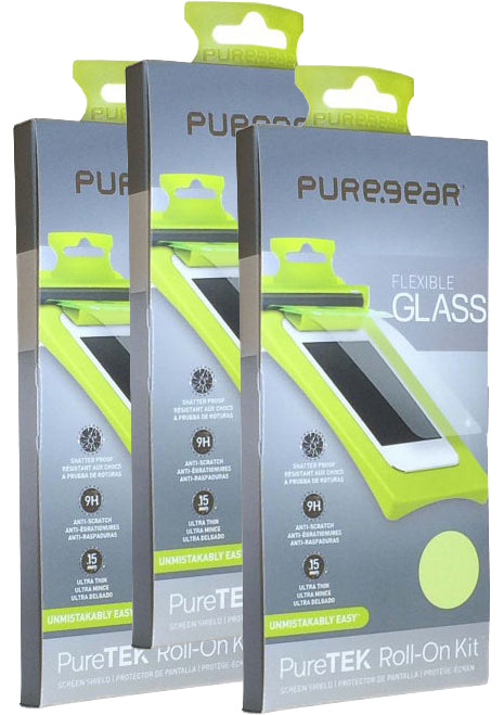 3x PureGear PureTek Screen Protector for Samsung Galaxy S6 (Flex Glass Film)