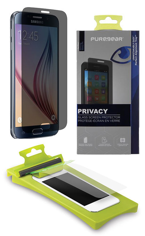 PUREGEAR PURETEK PRIVACY TEMPERED GLASS SCREEN SHIELD KIT FOR SAMSUNG GALAXY S6