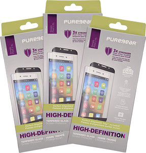 3x PureGear Tempered Glass Screen Protector + Install Tray for Google Pixel 2 XL