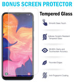 Rugged Case w/ Ring Stand and Screen Protector for Samsung Galaxy A12 5G - Black