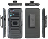 Black Rugged Grip Case with Ring Stand and Belt Clip for Samsung Galaxy A12 5G