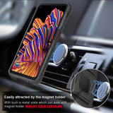 Rugged Case w/ Ring Stand and Screen Protector for Samsung Galaxy A12 5G - Black