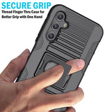 Rugged Ring Grip Case Stand Belt Clip Holster for Samsung Galaxy A14 5G Phone