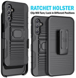 Rugged Ring Grip Case Stand Belt Clip Holster for Samsung Galaxy A14 5G Phone