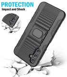 Rugged Ring Grip Case Stand Belt Clip Holster for Samsung Galaxy A14 5G Phone