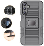 Rugged Hybrid Case with Ring Grip Stand for Samsung Galaxy A15 5G Phone