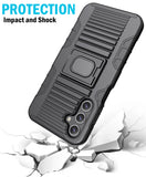 Rugged Hybrid Case with Ring Grip Stand for Samsung Galaxy A15 5G Phone