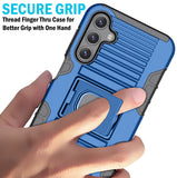 Rugged Hybrid Case with Ring Grip Stand for Samsung Galaxy A15 5G Phone