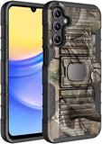 Rugged Hybrid Case with Ring Grip Stand for Samsung Galaxy A15 5G Phone