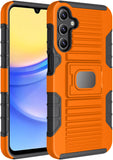 Rugged Hybrid Case with Ring Grip Stand for Samsung Galaxy A15 5G Phone