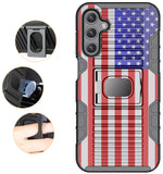 Rugged Hybrid Case with Ring Grip Stand for Samsung Galaxy A15 5G Phone