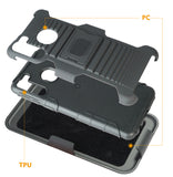 Black Rugged Case Cover Belt Clip and Magnetic Car Mount for Samsung Galaxy A21