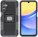 Rugged Hybrid Case with Ring Grip Stand for Samsung Galaxy A15 5G Phone