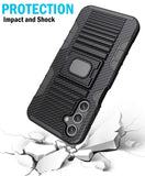 Rugged Hybrid Case with Ring Grip Stand for Samsung Galaxy A15 5G Phone