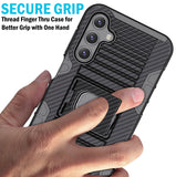 Rugged Hybrid Case with Ring Grip Stand for Samsung Galaxy A15 5G Phone