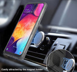 Black Rugged Case Stand + Belt Clip + Magnetic Car Mount for Samsung Galaxy A50