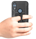 Black Rugged Case Stand Belt Clip Magnetic Car Mount for Motorola Moto E 2020 E7