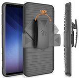 Black Magnet Grip Case + Belt Clip Holster Stand for Samsung Galaxy S9 Plus, S9+