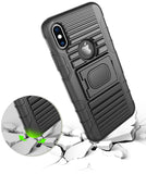 Black Rugged Grip Case + Belt Clip + Magnetic Car Mount for iPhone Xs/X/10/10s