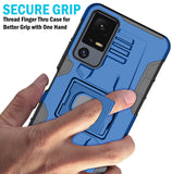 Rugged Hybrid Case with Ring Grip Stand for Jitterbug Smart 4 Phone / TCL 40XL