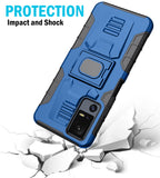 Rugged Hybrid Case with Ring Grip Stand for Jitterbug Smart 4 Phone / TCL 40XL