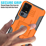 Rugged Hybrid Case with Ring Grip Stand for Jitterbug Smart 4 Phone / TCL 40XL
