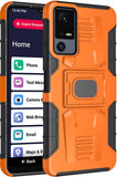Rugged Hybrid Case with Ring Grip Stand for Jitterbug Smart 4 Phone / TCL 40XL