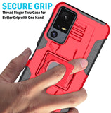 Rugged Hybrid Case with Ring Grip Stand for Jitterbug Smart 4 Phone / TCL 40XL