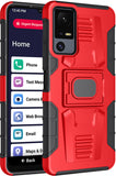 Rugged Hybrid Case with Ring Grip Stand for Jitterbug Smart 4 Phone / TCL 40XL