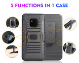 Black Magnet Grip Case Rugged Cover + Belt Clip Holster for Huawei Mate 20 Pro