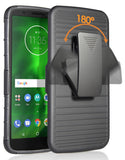 Black Case + Belt Clip + Magnetic Car Mount for Motorola Moto G6 Plus XT1926