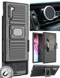 Black Rugged Case + Belt Clip + Magnetic Car Mount for Samsung Galaxy Note 10