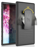 Black Rugged Case + Belt Clip + Magnetic Car Mount for Samsung Galaxy Note 10