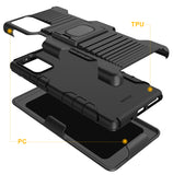 Black Rugged Grip Case with Stand + Belt Clip Holster for Samsung Galaxy Note 20