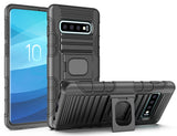 Black Rugged Case + Belt Clip Holster + Magnet Car Mount for Samsung Galaxy S10