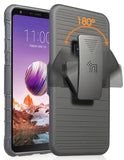 Black Rugged Grip Case Stand + Belt Clip + Magnetic Car Mount for LG Stylo 5