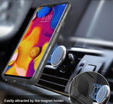 Black Rugged Case + Belt Clip Holster + Magnetic Car Mount for LG V40 ThinQ